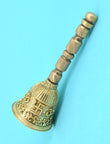 Traditional Swastik and OM Brass Antique Gold Plated Pooja Bell - side view | Saloni Jewellery, Mumbai