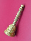 Traditional OM NAMAH SHIVAY Brass Antique Gold Plated Pooja Bell - side view | Saloni Jewellery, Mumbai