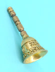 Traditional Jai Shree Ram Brass Antique Gold Plated Pooja Bell - side view | Saloni Jewellery, Mumbai