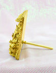 Traditional Devi Laxmi and God Ganesha Brass Antique Gold Plated Idol - side view | Saloni Fashion Jewellery, Mumbai