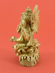 Traditional God Ganesha Brass Antique Gold Plated Murti 15MU25 - side view | Saloni Fashion Jewellery, Mumbai