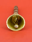 Traditional Jai Shree Shyam Brass Antique Gold Plated Pooja Bell - back view | Saloni Fashion Jewellery, Mumbai