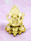 Traditional God Ganesha Sitting on Elephant Brass Gold Plated Idol - back view | Saloni Fashion Jewellery, Mumbai