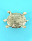 Traditional Tortoise and Laxmi JI Design Brass Antique Gold Plated Idol - back view | Saloni Jewellery