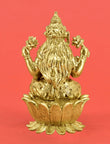 Traditional Devi Laxmi Design Brass Antique Gold Plated Idol - back view | Saloni Fashion Jewellery, Mumbai