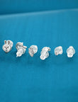 Carrot and Rabbit Shape CZ Brass Silver Plated Set Of 3 Combo Stud - back view | Saloni Fashion Jewellery, Mumbai