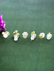 Butterfly Design Brass Gold Plated Set Of 3 Combo Stud Earring - back view | Saloni Fashion Jewellery, Mumbai