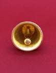 Traditional Jai Shree Ram and Hanuman JI Brass Antique Gold Plated Bell BELL11 - back view | Saloni