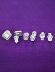 Square Shape Brass Silver Plated Set Of 3 Combo Stud Earring - back view | Saloni Fashion Jewellery, Mumbai