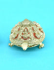 Traditional Tortoise and Laxmi JI Brass Antique Gold Plated Murti 15MU36 - styled view | Saloni