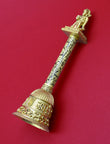 Traditional Jai Shree Ram and Hanuman JI Brass Antique Gold Plated Bell BELL11 - styled view | Saloni