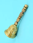 Traditional Jai Shree Ram Brass Antique Gold Plated Pooja Bell - styled view | Saloni Jewellery, Mumbai