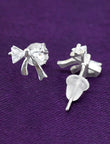 Bow Design CZ Brass Silver Plated Set Of 3 Combo Stud Earring - styled view | Saloni Fashion Jewellery, Mumbai