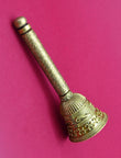 Traditional Jai Shree Shyam Brass Antique Gold Plated Pooja Bell BELL13 - styled view | Saloni
