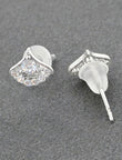 Star Design Brass Silver Plated Set Of 3 Combo Stud Earring - styled view | Saloni Fashion Jewellery, Mumbai