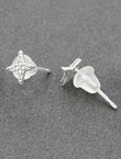 Star Design Brass Silver Plated Set Of 3 Combo Stud Earring - alternate view | Saloni Fashion Jewellery, Mumbai