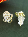 Flower Design CZ Brass Gold Plated Set Of 3 Combo Stud Earring - alternate view | Saloni Fashion Jewellery, Mumbai