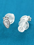 Carrot and Rabbit Shape CZ Brass Silver Plated Set Of 3 Combo Stud - alternate view | Saloni Fashion Jewellery, Mumbai