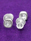 Square Shape Brass Silver Plated Set Of 3 Combo Stud Earring - alternate view | Saloni Fashion Jewellery, Mumbai