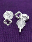 Bow Design CZ Brass Silver Plated Set Of 3 Combo Stud Earring - alternate view | Saloni Fashion Jewellery, Mumbai