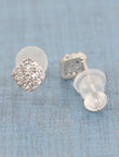 Round Shape CZ Brass Silver Plated Set Of 3 Combo Stud Earring - alternate view | Saloni Fashion Jewellery, Mumbai