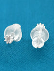 Carrot and Rabbit Shape CZ Brass Silver Plated Set Of 3 Combo Stud - worn view | Saloni Fashion Jewellery, Mumbai
