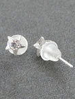 Star Design Brass Silver Plated Set Of 3 Combo Stud Earring - worn view | Saloni Fashion Jewellery, Mumbai