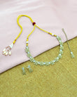 Inspired Round and Square Shape Brass Antique Gold Plated Choker Necklace Set | Saloni Jewellery