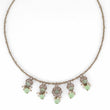 Saloni Fashion Jewellery Leaf and Oval Shape Crystal Gold Plated Matinee Necklace Set (Mala) For Women - view 2