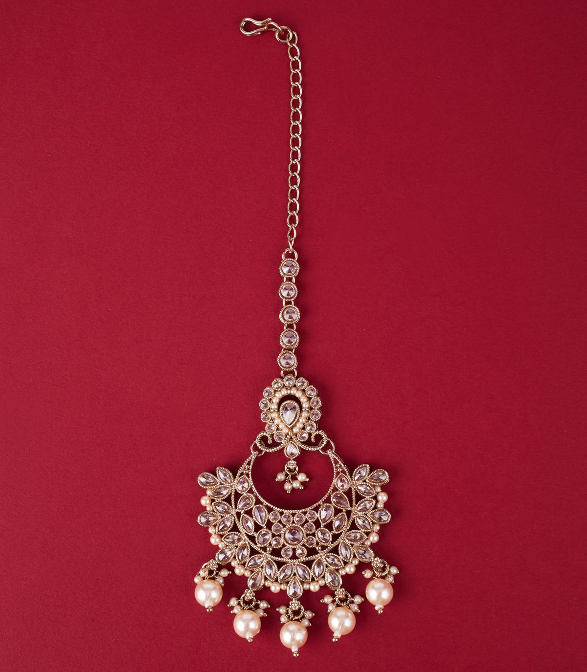 Saloni Fashion Jewellery Oval and Flower Shape Mother of Pearl Brown Uncut Kundan Stone Antique Gold Plated Choker and Long Haram Jewellery Sets For Women and Girls