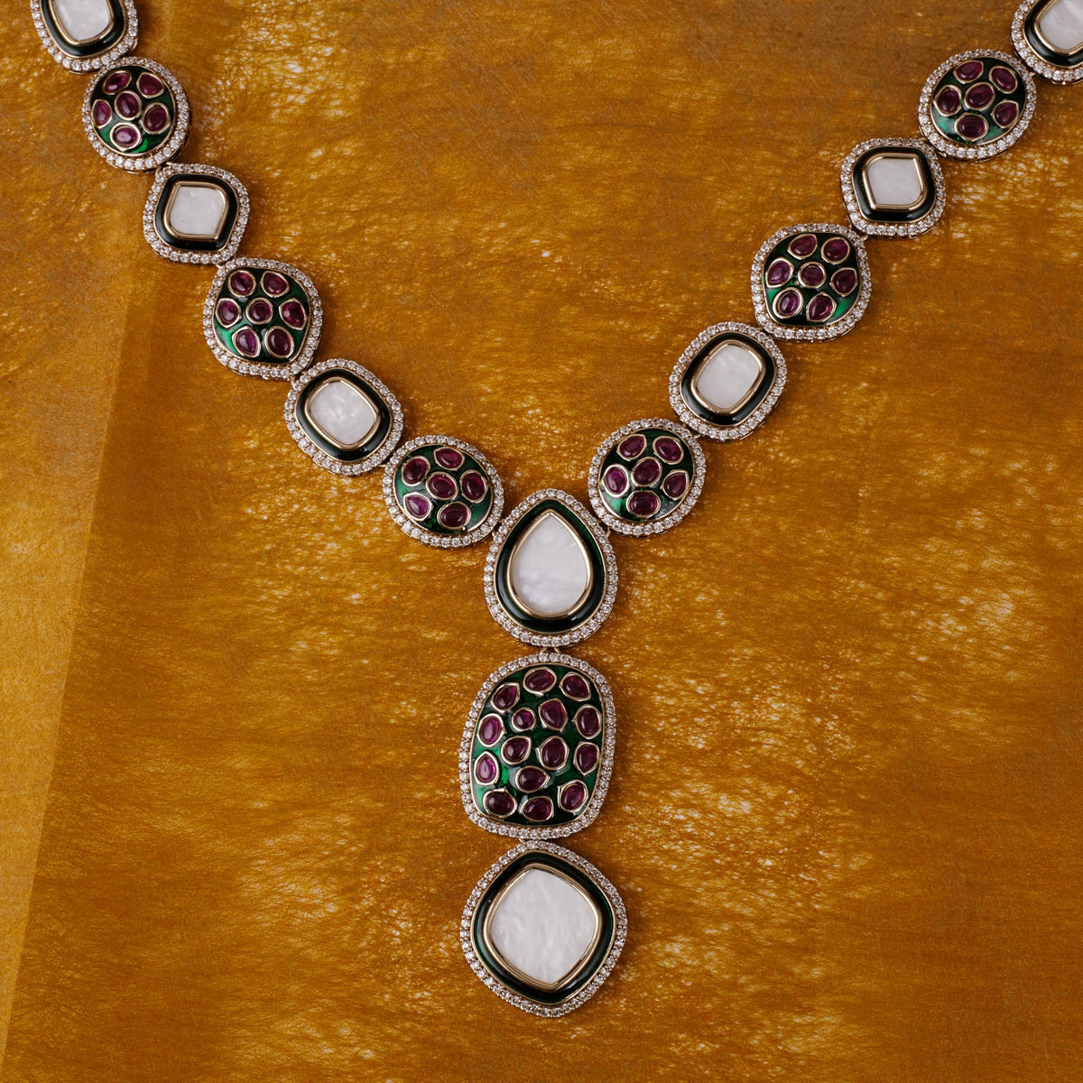 Saloni Fashion Jewellery Oval and Round Shape Uncut Kundan Stone Gold Plated Brass Choker Necklace Set For Women and Girls