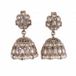 Saloni Fashion Jewellery Oval Shape Brown Uncut Kundan Stone Antique Gold Plated Jhumki Earring For Women and Girls - view 2