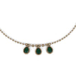Saloni Fashion Jewellery Oval Shape Green Crystal Gold Plated Matinee Necklace Set (Mala) For Women - view 2