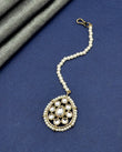 Oval Shape Pearls Antique Gold Plated Choker Necklace Set - alternate view | Saloni Jewellery