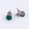 Saloni Fashion Jewellery Oval Shape Silver Plated Stud Earring For Women - view 3