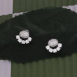 Saloni Fashion Jewellery Oval Shape Studded CZ Silver Plated Combo Set of 2 Stud Earring For Women