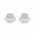 Saloni Fashion Jewellery Oval Shape Studded CZ Silver Plated Combo Set of 2 Stud Earring For Women - view 4