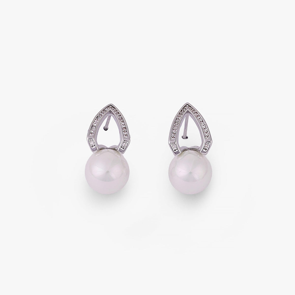 Saloni Fashion Jewellery Oval Shape Studded CZ Silver Plated Combo Set of 2 Stud Earring For Women - view 5