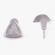 Saloni Fashion Jewellery Oval Shape Studded CZ Silver Plated Stud Earring For Women - view 4