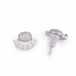 Saloni Fashion Jewellery Oval Shape Studded CZ Silver Plated Stud Earring For Women - view 3
