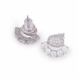 Saloni Fashion Jewellery Oval Shape Studded CZ Silver Plated Stud Earring For Women - view 4