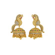 Saloni Fashion Jewellery Peacock Design Gold Plated CZ Studded Brass Jhumki Earring For Women and Girls - view 2
