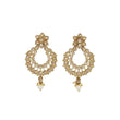 Saloni Fashion Jewellery Pear and Flower Design Gold Plated Brown Kundan Stone Chandelier Earring For Women and Girls - view 2