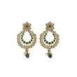 Saloni Fashion Jewellery Pear and Flower Design Gold Plated Green Kundan Stone Chandelier Earring For Women and Girls - view 2