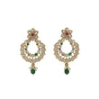 Saloni Fashion Jewellery Pear and Flower Design Gold Plated Multi Kundan Stone Chandelier Earring For Women and Girls - view 2