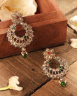 Saloni Fashion Jewellery Pear and Flower Design Gold Plated Multi Kundan Stone Chandelier Earring For Women and Girls - view 5