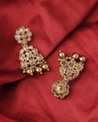 Saloni Fashion Jewellery Pear and Round Shape Gold Plated Brown Kundan Stone Dangle Earring For Women and Girls - view 4