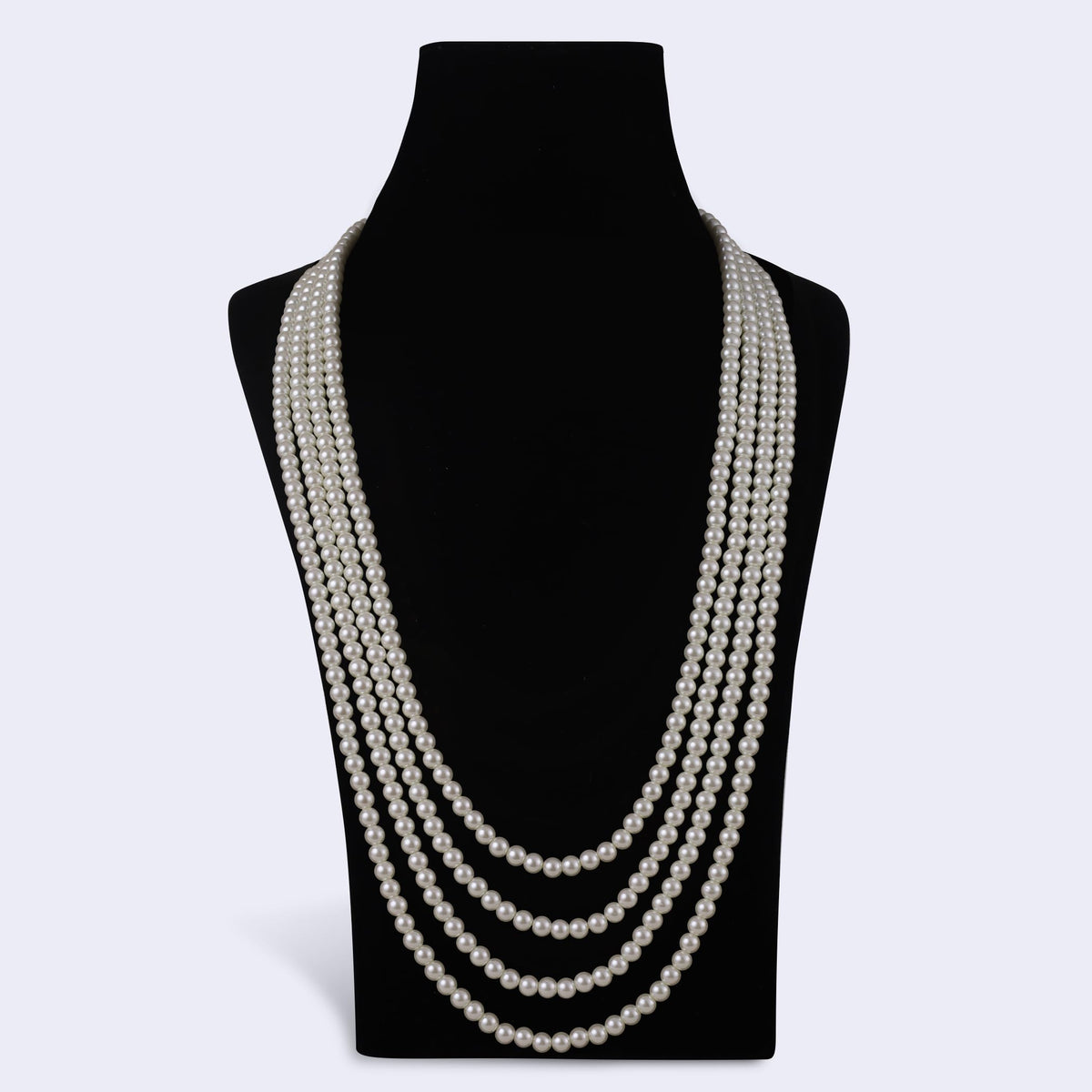 Saloni Fashion Jewellery Pearl 4 Layered Gold Plated Moti Mala Necklace For Women - view 3