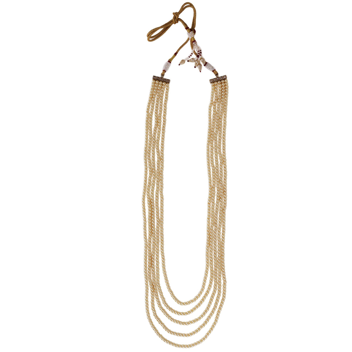 Saloni Fashion Jewellery Pearl 5 Layered Gold Plated Moti Mala Necklace For Women - view 2