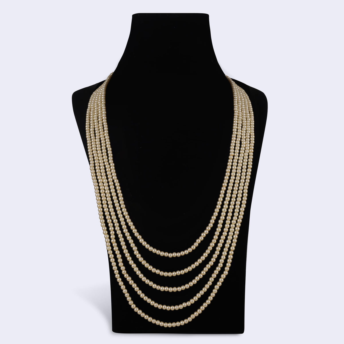 Saloni Fashion Jewellery Pearl 5 Layered Gold Plated Moti Mala Necklace For Women - view 3